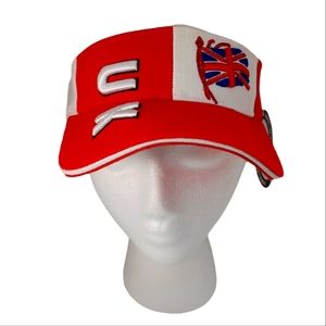 United Kingdom Embroidered Flag Visor Red Hat Adjustable by Unipro Headwear NEW